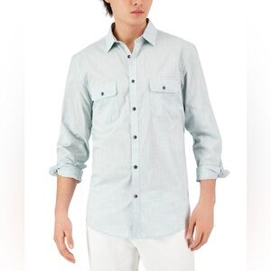 ALFANI Men's Regular-Fit‎ Solid Shirt - Oil Blue - NWT